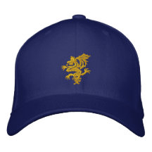 tribal YELLOW  dragon Embroidered Baseball Caps