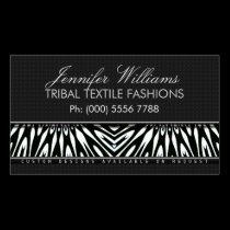 Tribal Zebra Pattern Modern Business Cards business cards