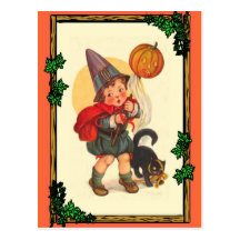 Trick or treat at Halloween Postcard