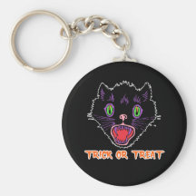 Trick Or Treat Black Keychain