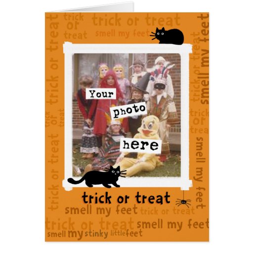 trick or treat smell my feet, Customisable Greeting Cards