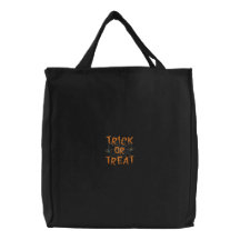 Trick Or Treat Web Embroidered Bag