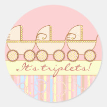 Trio Carriage Triplet Girls Sticker