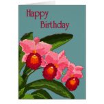 Trio of Cattleyas Birthday Greeting Card