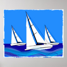 Trio of Sailboats Posters