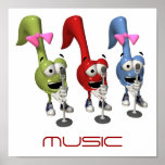 Trio Singers Music Poster 15x15