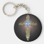 Triple Lunar Celtic Cross Keychain