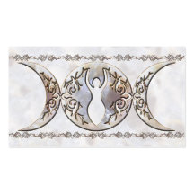 Triple Moon Moonstone Goddess Business Cards