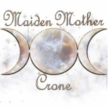 Triple Moon Moonstone, Maiden Mother Crone Cut Out
