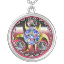 triple moon pentacle custom necklace