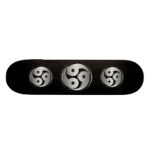 Triple Yin Yang - Metal & Glossy Black Skateboard Decks