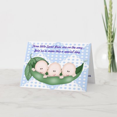   Baby Shower Invitations on Triplets Boy Baby Shower Pea In A Pod Invitation Card   Zazzle Com Au