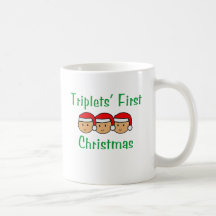Triplets First Christmas - Santa Hats (no date) Coffee Mugs
