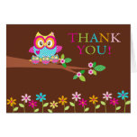 Triplets Owl Thank You Note Card
