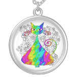 Trippy Psychedelic Cat Necklace
