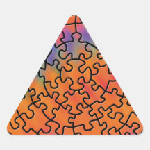 Trippy Retro Puzzle Triangle Sticker