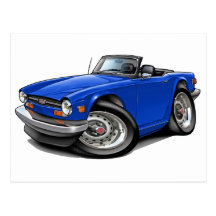 Triumph TR6 Blue Car Postcards
