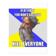 Troll God Kills Post Card