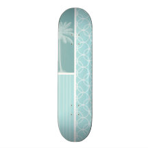 Tropical Baby Blue Circles Skate Deck