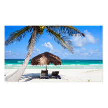 Tropical beach business card templates