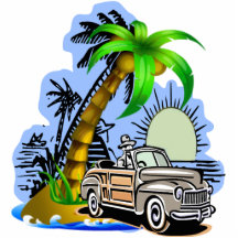 Tropical beach car photo cutouts