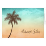 Tropical Beach Palm Tree Thank You Greeting Card