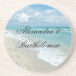 Tropical Beach Scene Personalised Keepsake Coasters