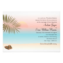 Tropical Beach Wedding Personalized Invitation