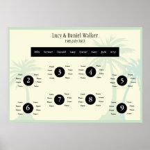 Tropical Beach Wedding Seating Table Plan Print