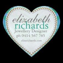 Tropical Blue Green Custom Name Heart Stickers stickers
