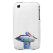 Tropical Coloured Pelican iPhone 3 Case-Mate Cases