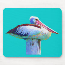 Tropical Coloured Pelican Mouse Pads