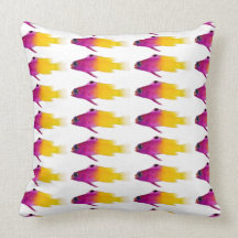 tropical fish bright yellow cerise pillow cushion