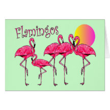 Tropical Flamingo Art Gifts Card