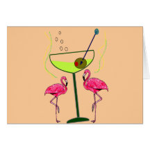 Tropical Flamingo Art Gifts Greeting Cards