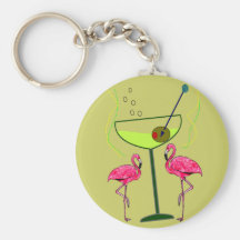 Tropical Flamingo Art Gifts Key Chain