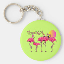 Tropical Flamingo Art Gifts Key Chains