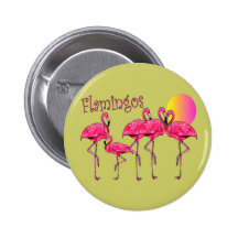Tropical Flamingo Art Gifts Pins