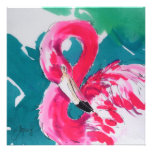 Tropical Flamingo Hot Pink Invite Card