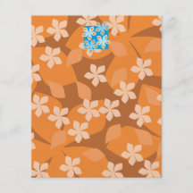 Tropical Floral Pattern. Blue and Orange. Personalized Flyer