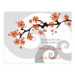 Tropical Flower Fusion Swirl Save Date Postcard