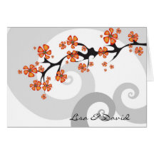 Tropical Flower Fusion Swirl Wedding Invitation Card