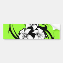 TROPICAL FLOWER VECTOR TATTOO GRAPHICS TOUGH LOGO BUMPER STICKERS