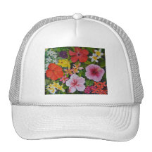 Tropical Flowers Mesh Hat