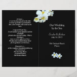 Tropical Flowers on Black Wedding Program Template Flyers