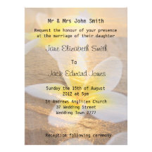 Tropical Frangipani Beach Wedding  Invitations