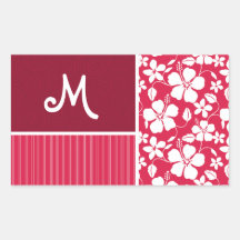 Tropical Fuschia Hibiscus Sticker