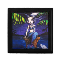 Tropical Gothic Mermaid Dolphin Art Jewellery Box Trinket Boxes