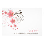 Tropical Hibiscus Pink Beach Wedding RSVP Reply invitations