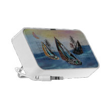 Tropical Island Neon Sails Doodle Speaker